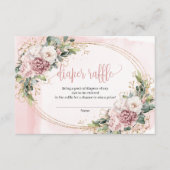Rose Gold Floral Greenery Baby Shower Raffle Slip Informatiekaartje (Voorkant)