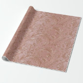 Rose-Gold Floral pattern Cadeaupapier (Uitgerold)