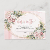 Rose Gold Flowers Eucalyptus Baby Shower Raffle Informatiekaartje (Voorkant)