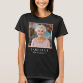 Rose Gold Foil 80th Birthday Photo Black T-shirt (Voorkant)