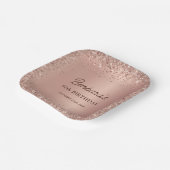 Rose Gold Foil Glitter 80th Birthday Name Papieren Bordje (Gebogen)