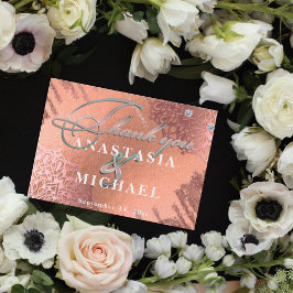 Rose Gold Foil Luxury Glam Elegant Stylish Wedding Bedankkaart