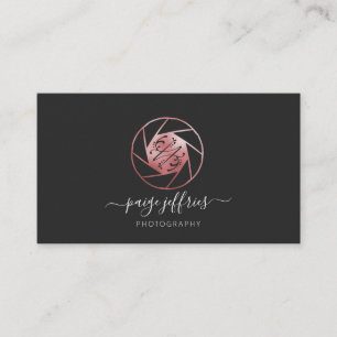 Rose Gold Fotograaf Logo Handtekening Visitekaartje