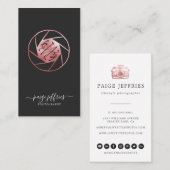 Rose Gold Fotograaf Logo Visitekaartje (Voorkant / Achterkant)