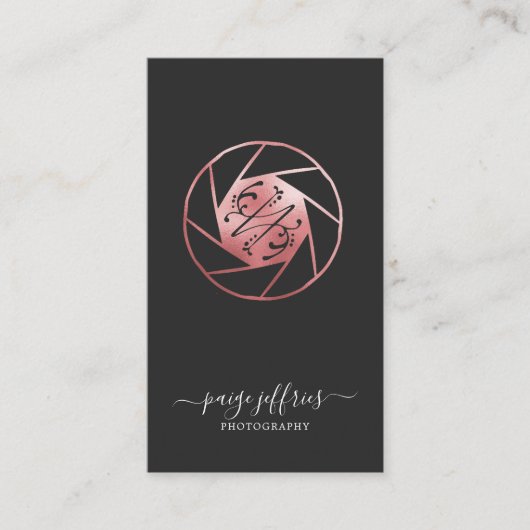 Rose Gold Fotograaf Logo Visitekaartje (Voorkant)