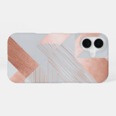 Rose Gold Geometric Abstract Pattern iPhone 16 Hoesje (Achterkant horizontaal)