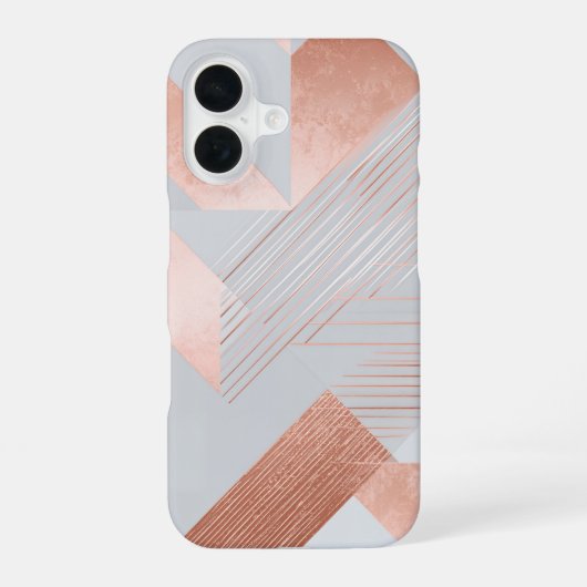 Rose Gold Geometric Abstract Pattern iPhone 16 Hoesje (Achterkant)