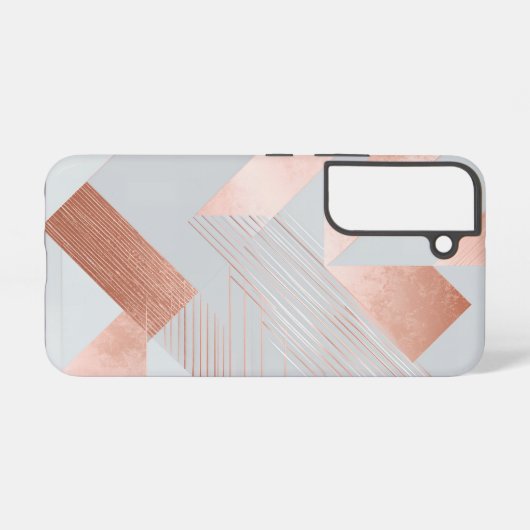 Rose Gold Geometric Abstract Pattern Samsung Galaxy Hoesje (Achterkant horizontaal)