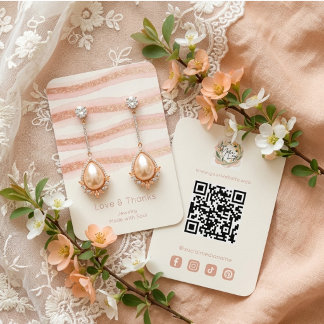 Rose Gold Glam Glitter Jewelry Display TMF26 Visitekaartje