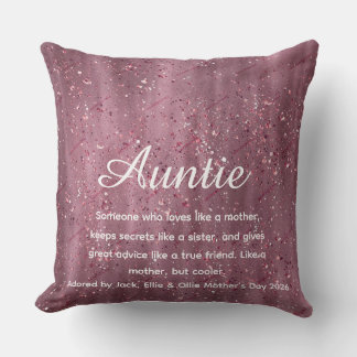 Rose Gold Glitter Best Ever Aunt Definition Person Kussen