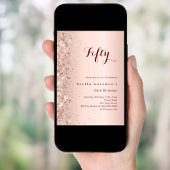 Rose gold glitter birthday kaart