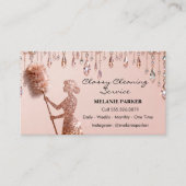 Rose Gold Glitter Classy Cleaning Services Visitekaartje (Voorkant)
