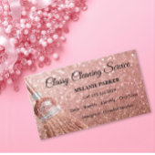 Rose Gold Glitter Classy Cleaning Services Visitekaartje