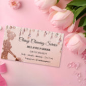 Rose Gold Glitter Classy Cleaning Services Visitekaartje