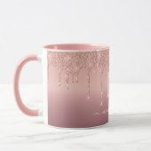 Rose Gold Glitter Coffee Mug Your Name and Letter Mok (Links)