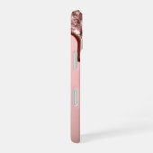 Rose Gold Glitter Drip – Glam Metallic iPhone 16 Hoesje (Rechterkant)