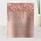 Rose Gold Glitter Drips Metallic Merry Christmas Kaart (Achterkant)
