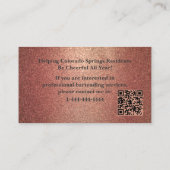 Rose Gold Glitter Evenement Barman QR Code Visitekaartje (Achterkant)