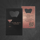 Rose Gold Glitter Event Bartender QR Code Creditkaart Flessenopener