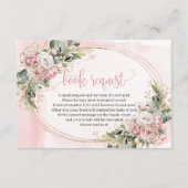 Rose Gold Glitter Floral Baby Shower Book Insert Informatiekaartje (Voorkant)