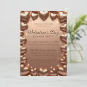 Rose Gold Glitter Hearts Valentine's Day Party Kaart (Staand voorkant)