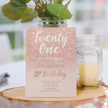 Rose gold glitter ombre script chic 21st Birthday Kaart<br><div class="desc">Faux rose gold glitter ombre on blush pink 21st Birthday A modern 21st Birthday party invitation with modern, original and simple faux rose gold glitter invitatio and hand written style brush typography on a fully customizable pastel blush pink color background . If you need any text changed and customized don't...</div>