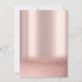 Rose Gold Glitter Roses Crown 65th Birthday Party Kaart (Achterkant)