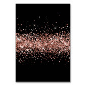 Rose Gold Glitter Signature Name Black Place Cards Kaart (Achterkant)