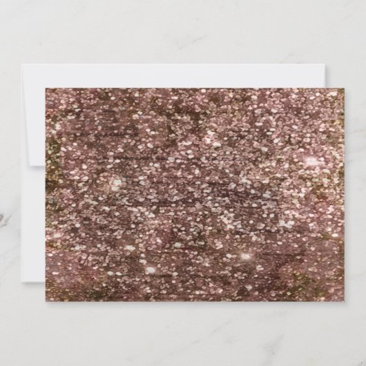 Rose Gold Glitter Wedding Save The Date (Achterkant)