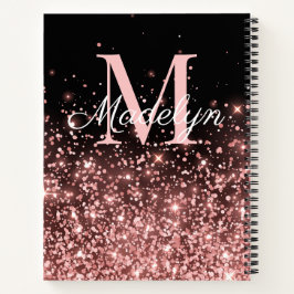 Rose Gold Glitters monogram naam Notitieboek