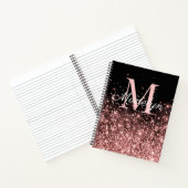 Rose Gold Glitters monogram naam Notitieboek (Binnen)