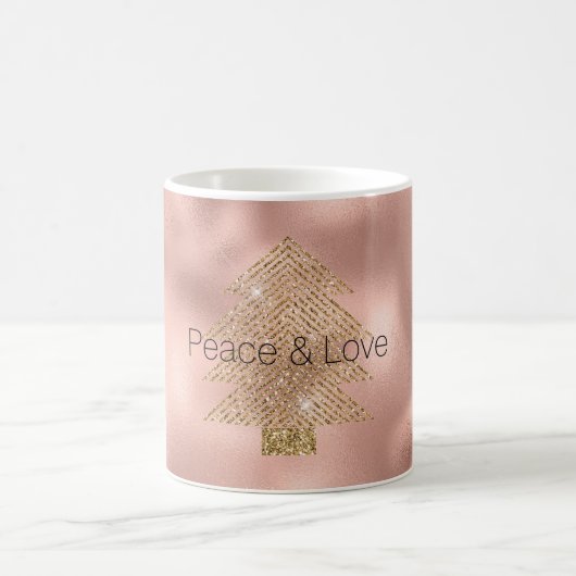 Rose Gold Glitzy Glitter Christmas Tree   Koffiemok (Center)