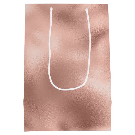 Rose Gold Glitzy Glitter Christmas Tree      Medium Cadeauzakje (Achterkant)