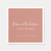 Rose Gold Graduation Class of 2023 Calligraphy Servet (Voorkant)