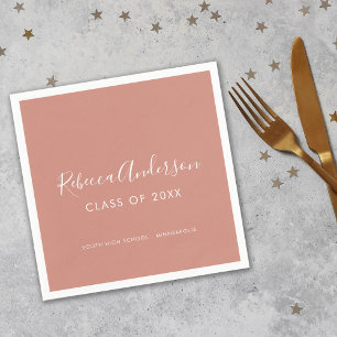 Rose Gold Graduation Class of 2023 Calligraphy Servet