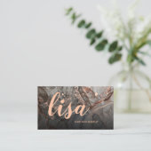Rose Gold Gray Ink Marble Scan QR Code Business Ca Visitekaartje (Staand voorkant)