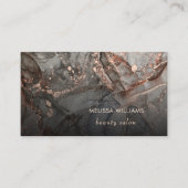 Rose Gold Gray Ink Marble  Visitekaartje (Voorkant)