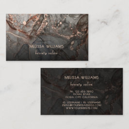 Rose Gold Gray Ink Marble  Visitekaartje