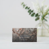 Rose Gold Gray Ink Marble Visitekaartje (Staand voorkant)