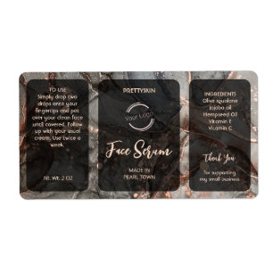 Rose Gold Grijze Glitter Serum Label