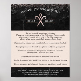 Rose Gold Hair Salon Covid-Bewuste Veiligheid Poster