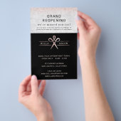 Rose Gold Hair Salon Herenopening Covid Veiligheid Flyer (Hand)