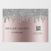 Rose Gold Hair Salon Kapsalon Stylist QR-code Raamsticker (Vel)