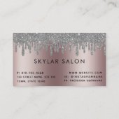 Rose Gold Hair Salon Stylist QR code Visitekaartje (Achterkant)