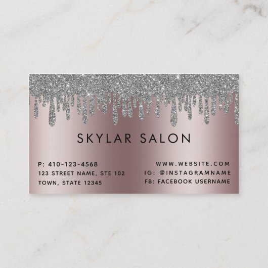 Rose Gold Hair Salon Stylist QR code Visitekaartje (Achterkant)