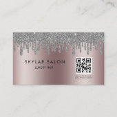 Rose Gold Hair Salon Stylist QR code Visitekaartje (Voorkant)
