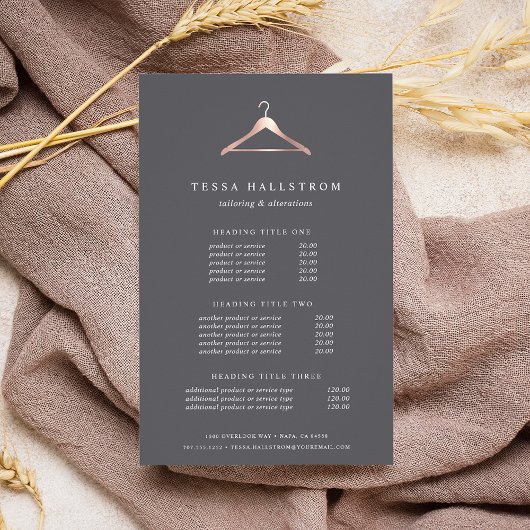 Rose Gold Hanger | Prijzen & Diensten Flyer