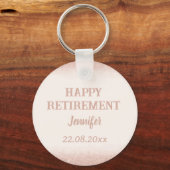 Rose Gold Happy Retirement  Sleutelhanger (Voorkant)