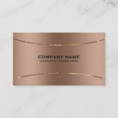 Rose-gold image of faux metallic background visitekaartje (Voorkant)