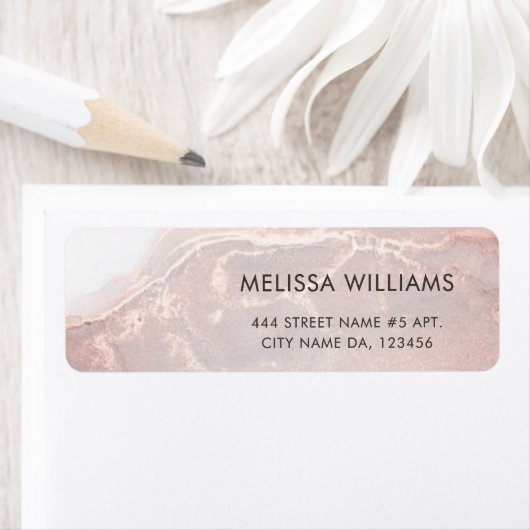 Rose Gold  Ink Marble  Etiket (Insitu)